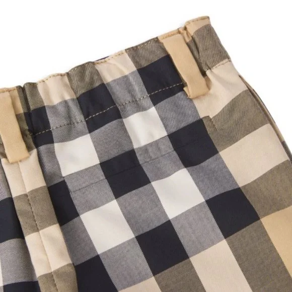 NWT [Burberry] Authentic Luxury Check Plaid Elastic Waist Shorts Toddler Sz 6M - Picture 3 of 13